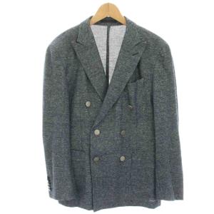 TAILORED テーラードジャケット ダブル 麻 リネン混 46 紺 ネイビー 10224680 /HN