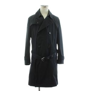 トレンチコート ロング 裏地総柄 ベルト付き IT46 紺 ネイビー 10257472 /KU