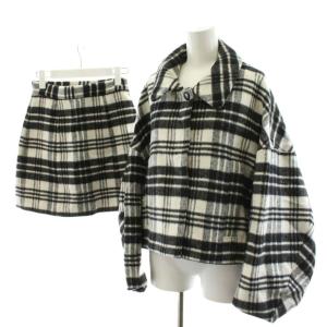 22AW オーバーサイズ ドルマンショートジャケット ボックスミニスカート セットアップ 上下 F 0