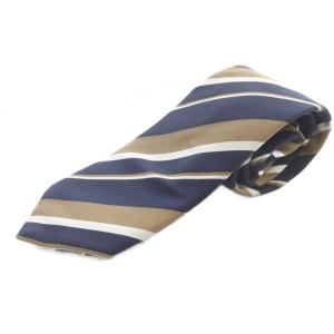 ネクタイ ストライプ柄 ネイビー 茶色 白 茶色 ブラウン /SR