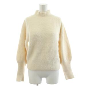ニット セーター 長袖 ハイネック ウール カシミヤ混 36 白 ホワイト 102228-16-100-02-360