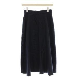 ANAYI 23AW ストレッチボタニーベルトバックル ロング スカート ウール 36 ネイビー 紺 102327-11-500