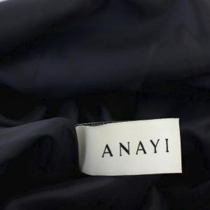 ANAYI 23AW ストレッチボタニーベルトバックル ロング スカート ウール 36 ネイビー 紺 102327-11-500