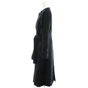 PS Paul Smith ノーカラーコート ロング丈 ウール カシミヤ混 アウター 36 黒 ブラック SCPSIW0931 /AN16