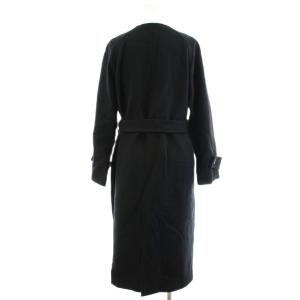 PS Paul Smith ノーカラーコート ロング丈 ウール カシミヤ混 アウター 36 黒 ブラック SCPSIW0931 /AN16