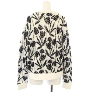 PAUL SMITH チューリップ プリント ニット セーター クルーネック 長袖 M 白 黒 WF-50-86880 /TK