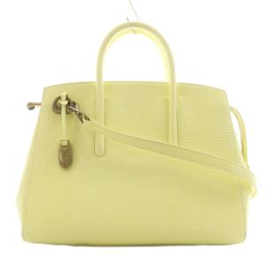 ハンドバッグ ショルダーバッグ 2way レザー 黄 イエロー /AN56