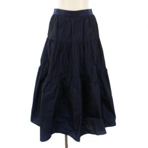 ティアードスカート ロング イージー 36 紺 ネイビー 102317-11-260-65-360 /TK