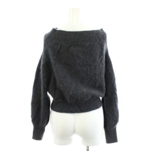 SNIDEL 24AW フォックスアルパカオフショルプルオーバー ニット セーター 長袖 F グレー SWNT244040