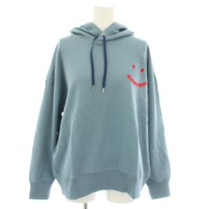 22SS ハッピー Happyフーディー プルオーバーパーカー 長袖 ロゴフロッキープリント タグ付き