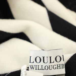 Loulou Willoughby 24SS ショルダービジュープルオーバー ボーダー ニット カットソー 五分袖 2 黒 白 21241016180