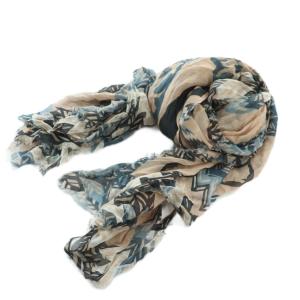 ストール 総柄 カットオフ ピンク 黒 ブラック 青 ブルー /MI