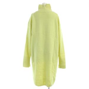 ESTNATION 23AW ハイネックニットワンピース セーター ウール混 カシミヤ混  リブ 長袖 F 黄色 イエロー