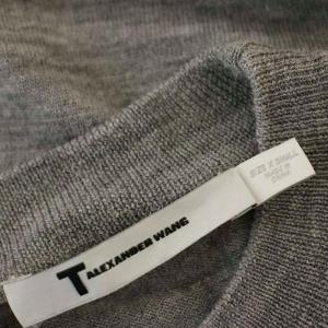T by Alexanderwang ニット カットソー ウール 薄手 長袖 XS グレー /G