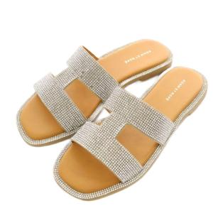 サンダル ラインストーン 38 シルバー色 /AN34