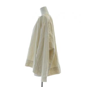 かぐれ コットンシルクギャザースモック シャツ 長袖 ギャザーネック プルオーバー Free アイボリー GA04-23M007