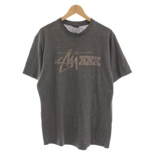 Tシャツ カットソー 半袖 L グレー ロゴプリント /YM