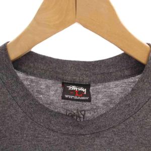 STUSSY Tシャツ カットソー 半袖 L グレー ロゴプリント /YM