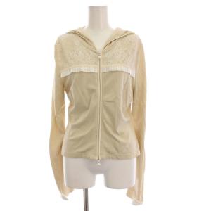RELAX ジップアップ パーカー 長袖 38 ベージュ 花柄 レース 6317010 /YM