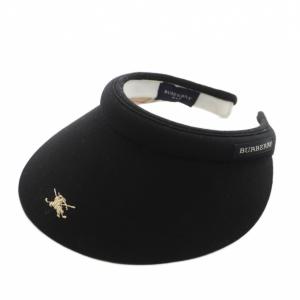 サンバイザー 帽子 ノバチェック ロゴ 刺繍 黒 ブラック /AN7