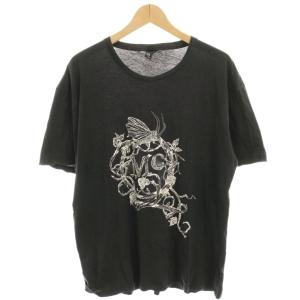 Tシャツ カットソー 半袖 グラフィックプリント XL 黒 ブラック /HN