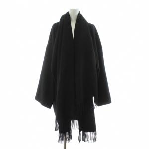 カシミヤコート フリンジ マフラー トッパー ONE ブラック