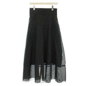 23AW スパンオーガンジーフレアスカート スカート ロング 38 黒 ブラック 23060900602040