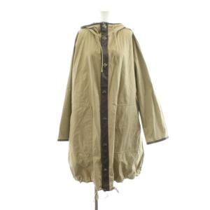 コート ロング丈 フード アウター 42 ベージュ 茶 ブラウン /AN17