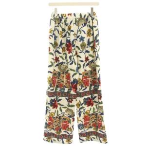 ROSE BUD ヴィンテージプリントイージーパンツ セミワイドパンツ タック 花柄 F 白 ホワイト 600-1230038