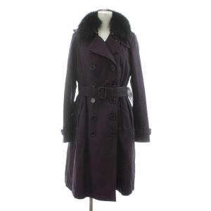 トレンチコート フォックスファー 裏地ノバチェック 38 パープル B1A07-430-38