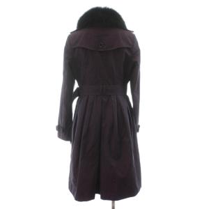 BURBERRY LONDON トレンチコート フォックスファー 裏地ノバチェック 38 パープル B1A07-430-38