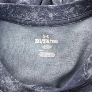 UNDER ARMOUR UNDERARMOUR Tシャツ 半袖 クルーネック ストレッチ 総柄 2XL 青 ブルー /BB