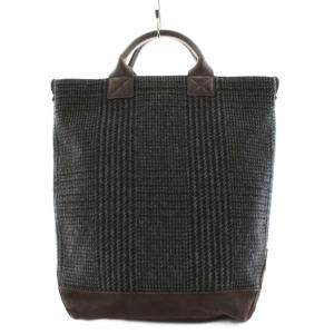 ツイードトートスモール Tweed Tote Small ハンドバッグ ウール レザー 茶 ブラウン 黒
