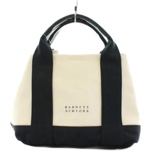 トートバッグ ハンドバッグ キャンバス ロゴ アイボリー 黒 ブラック /AN4