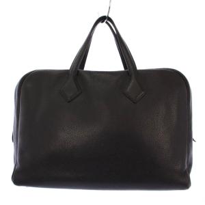 HERMES 19年製 ヴィクトリア2 12H ハンドバッグ ブラック D刻印