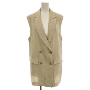 24SS リネンダブルベスト ノースリーブ ジャケット F ベージュ GGZ1041607A0002 /G