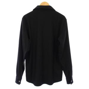 HERMES スタンドカラーシャツ ウール セリエボタン 15 38 ブラック