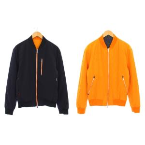 リバーシブル ボンバージャケット 46 ネイビー オレンジ