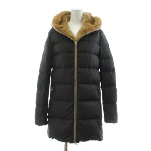 ダウンコート ラビットファー 42 ブラック