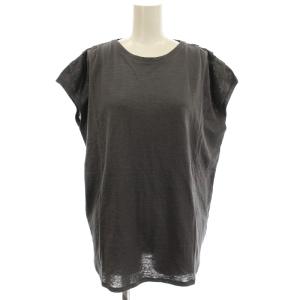 23SS ORNE VENNI リネン混 ノースリーブ カットソー 38 チャコールグレー /G