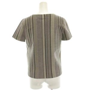 Theory タグ付き ニット カットソー 半袖 総柄 S グレー 黒 ブラック /HN