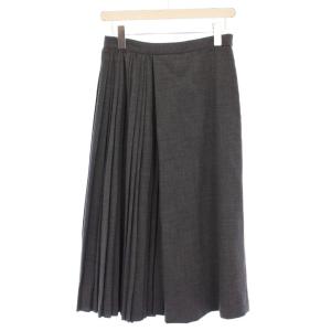 プリーツスカート フレア ミモレ ロング ワンカラー 2 グレー タグ付き /BB