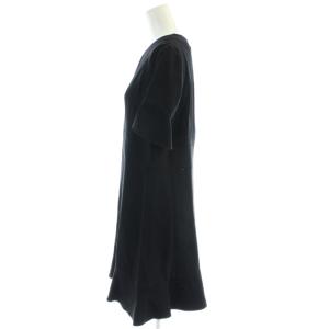 PROENZA SCHOULER ワンピース 0 黒 ブラック ひざ丈 半袖 フレア裾 /AP