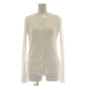 アンサンブル リブニット カーディガン 半袖 S 白 ホワイト 01-1203715-000-902 /AU