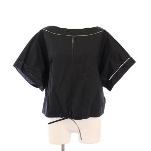Theory セットアップ ワイドパンツ ジップフライ タック シャツ ブラウス プルオーバー ショート丈 半袖 ボートネック