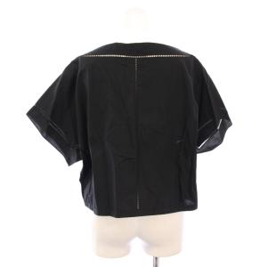 Theory セットアップ ワイドパンツ ジップフライ タック シャツ ブラウス プルオーバー ショート丈 半袖 ボートネック
