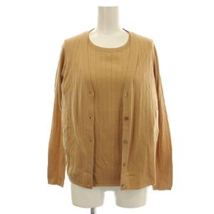 アンサンブル リブニット カーディガン カットソー 長袖 38 ベージュ /G