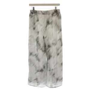 theory luxe パンツ スラックス ワイドパンツ 総柄 38 グレー 白 /G