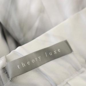 theory luxe パンツ スラックス ワイドパンツ 総柄 38 グレー 白 /G