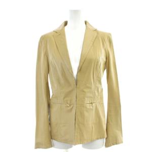 ジャケット レザー 本革 40 ベージュ /AP